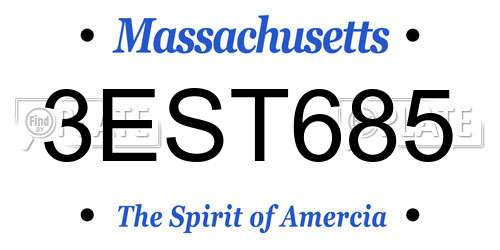 3EST685 Massachusetts License Plate