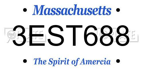 3EST688 Massachusetts License Plate