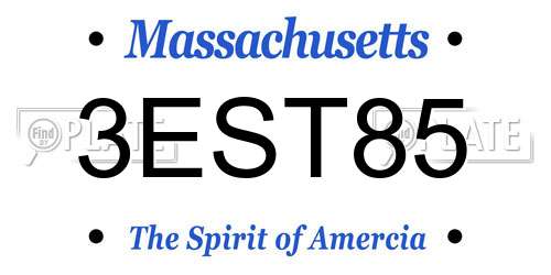 3EST85 Massachusetts License Plate