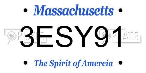 3ESY91 Massachusetts License Plate