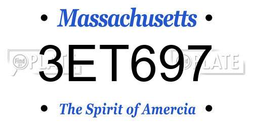 3ET697 Massachusetts License Plate