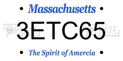 3ETC65 Massachusetts License Plate