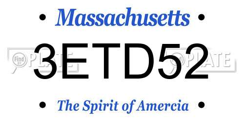 3ETD52 Massachusetts License Plate