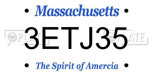3ETJ35 Massachusetts License Plate