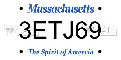 3ETJ69 Massachusetts License Plate