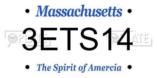 3ETS14 Massachusetts License Plate