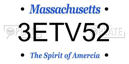 3ETV52 Massachusetts License Plate