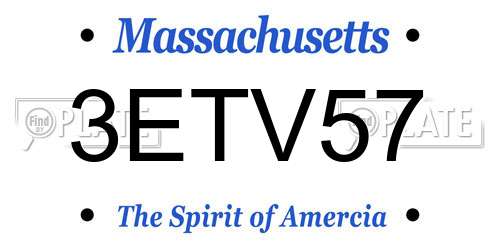 3ETV57 Massachusetts License Plate