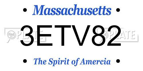 3ETV82 Massachusetts License Plate