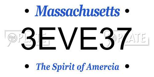 3EVE37 Massachusetts License Plate
