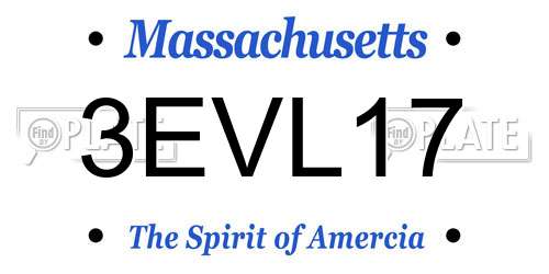3EVL17 Massachusetts License Plate