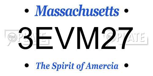 3EVM27 Massachusetts License Plate