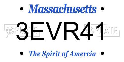 3EVR41 Massachusetts License Plate