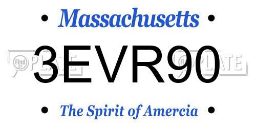 3EVR90 Massachusetts License Plate