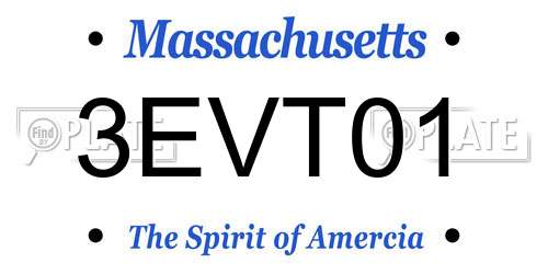 3EVT01 Massachusetts License Plate