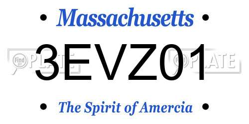 3EVZ01 Massachusetts License Plate