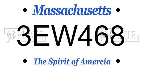 3EW468 Massachusetts License Plate