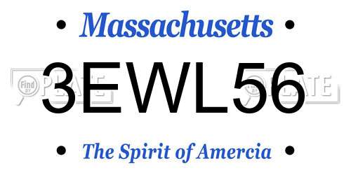 3EWL56 Massachusetts License Plate