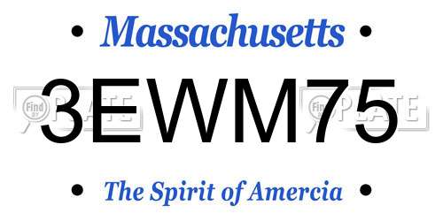3EWM75 Massachusetts License Plate