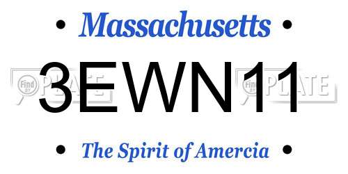 3EWN11 Massachusetts License Plate