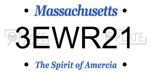 3EWR21 Massachusetts License Plate