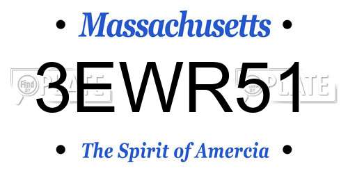 3EWR51 Massachusetts License Plate