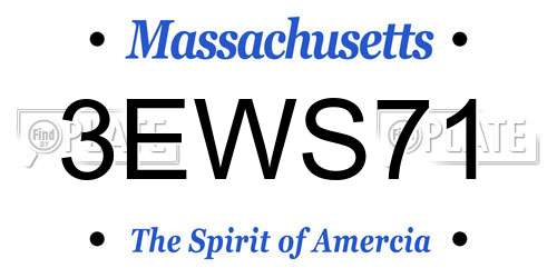 3EWS71 Massachusetts License Plate