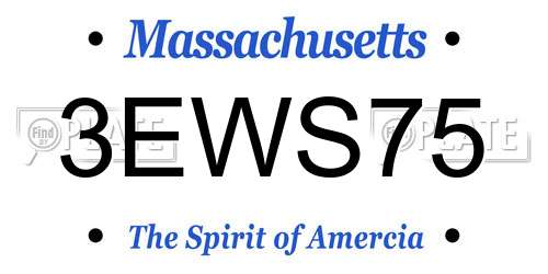 3EWS75 Massachusetts License Plate