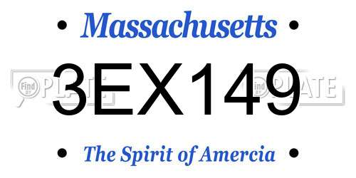 3EX149 Massachusetts License Plate
