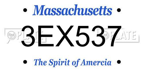 3EX537 Massachusetts License Plate