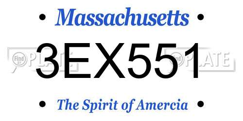 3EX551 Massachusetts License Plate
