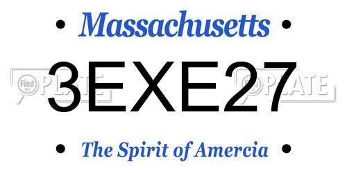 3EXE27 Massachusetts License Plate