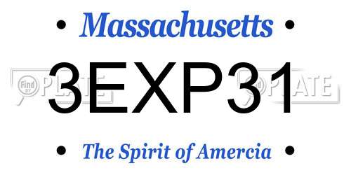 3EXP31 Massachusetts License Plate