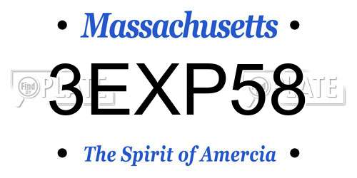 3EXP58 Massachusetts License Plate