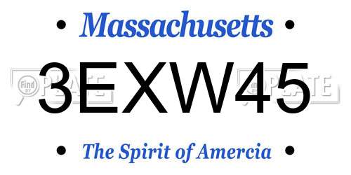 3EXW45 Massachusetts License Plate