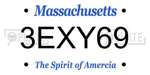 3EXY69 Massachusetts License Plate