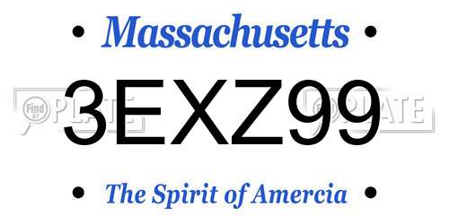 3EXZ99 Massachusetts License Plate