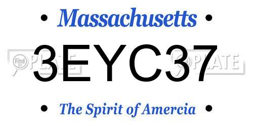 3EYC37 Massachusetts License Plate