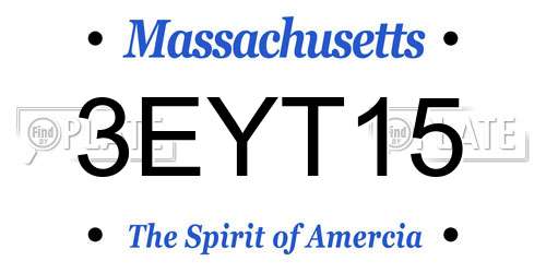 3EYT15 Massachusetts License Plate