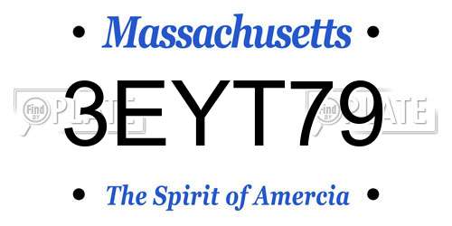 3EYT79 Massachusetts License Plate