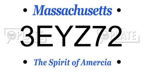 3EYZ72 Massachusetts License Plate