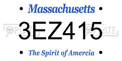 3EZ415 Massachusetts License Plate