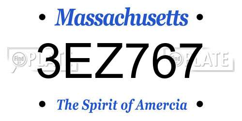 3EZ767 Massachusetts License Plate