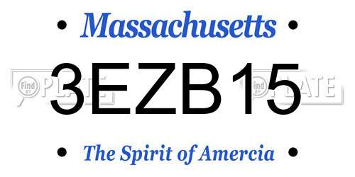 3EZB15 Massachusetts License Plate