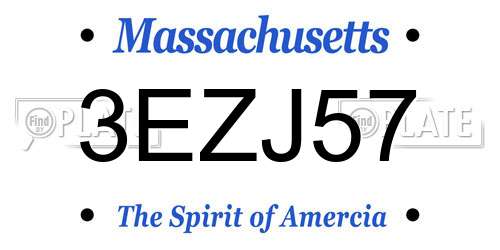 3EZJ57 Massachusetts License Plate