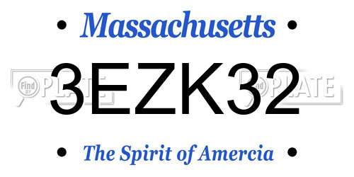3EZK32 Massachusetts License Plate