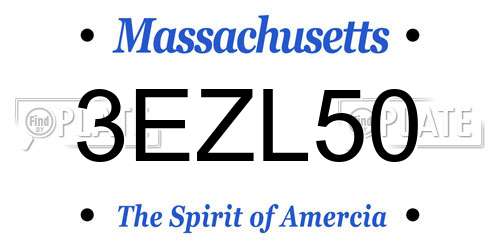 3EZL50 Massachusetts License Plate