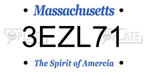 3EZL71 Massachusetts License Plate