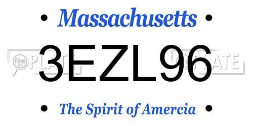 3EZL96 Massachusetts License Plate