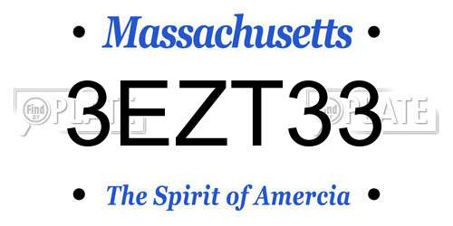 3EZT33 Massachusetts License Plate